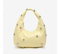 Shein 1 pieza Bolso de playa de mujer estilo retro punk bohemio con decoración oceánica, bolso de hombro de gran capacidad engrasado con remaches de ganchil
