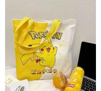 Shein 1 pieza Bolso de tela tipo tote de Pikachu de Pokémon, bolso de mano para estudiantes, bolso de tela de Pokémon de alta calidad y gran capacidad, bols