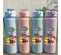 Shein 1 pieza Botella de agua a prueba de fugas de 800ml/27oz de Paw Patrol, ligera y duradera de plástico con diseño de dibujos animados lindos, adecuada p