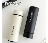 Shein 1 pieza Botella de agua al vacío de 400ML con diseño de Snoopy, taza portátil minimalista para exteriores, infusor de té de acero inoxidable 316, taza