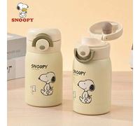 Shein 1 pieza Botella de agua compacta y linda de 220ML con diseño de Snoopy, taza portátil para exteriores, vaso térmico mini, taza de agua simple de acero