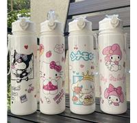 Shein 1 pieza Botella de agua deportiva a prueba de fugas de Sanrio Hello Kitty - 800ml / 27 onzas - Botella de agua para fiesta de cumpleaños, con tapa eme