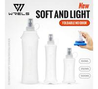 Shein 1 pieza Botella de agua plegable de silicona suave TPU inodora mejorada de 150/250/500ml, apta para ciclismo, camping, senderismo, correr y talla gran