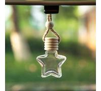 Shein 1 pieza Botella de perfume recargable con diseño de borla y pentagrama para colgar en el espejo retrovisor del coche de 10ML