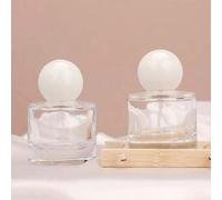 Shein 1 pieza Botella redonda de vidrio de 30 ml recargable con pulverizador de perfume y recipiente cosmético de niebla fina, adecuado para viajar
