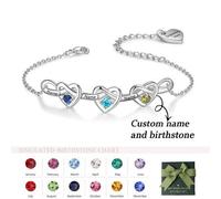 Shein 1 pieza Brazalete de acero inoxidable con diseño de corazón, regalos de Navidad para novias/amigas/madres/hijas, regalos de Navidad personalizados y ú