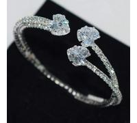 Shein 1 pieza Brazalete de bangle envolvente con forma de corazón, con circonita y cristal de roca