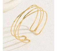 Shein 1 pieza Brazalete De Puño De Brazo Cruzado Multicapa Hueco De Estilo Europeo Y Americano, Hip Hop, Simple Y Ajustable