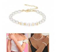 Shein 1 pieza Brazalete nupcial personalizado con dije inicial y algo talla grande, joyería de boda para la futura novia, recuerdos de la despedida de solte