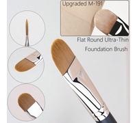 Shein 1 pieza Brocha de base plana redonda ultra fina M191, herramienta de maquillaje profesional para contorno facial, base líquida y corrector