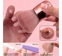Shein 1 pieza Brocha de maquillaje con forma de hongo grande, diseño de cerdas suaves - Mango ergonómico rosa, adecuado para un mezclado preciso de esmalte