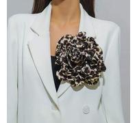 Shein 1 pieza Broche de flor exagerada falsa, tejido a mano, de estilo vintage francés, gran alfiler de flor único, elegante broche de rosa versátil y de do