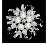 Shein 1 pieza Broche elegante de ramo de perlas de imitación y circonias cúbicas adecuado para uso femenino