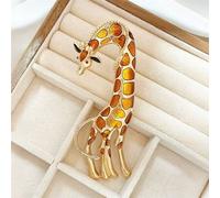Shein 1 pieza Broche vintage de jirafa de metal exagerado y lindo, adecuado para uso diario