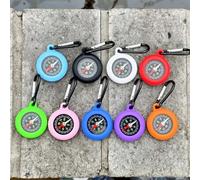 Shein 1 pieza Brújula de silicona + aleación de zinc, a prueba de agua, sin necesidad de batería, adecuada para llaves de coche, camping, senderismo, uso al