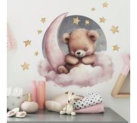 Shein 1 pieza Buenas noches pequeño oso, luna y estrellas, pegatina de pared para decoración de habitación de niños, dormitorio, sala de estar, pasillo, aut
