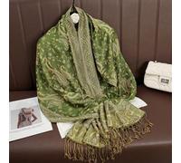 Shein 1 pieza Bufanda cálida con estampado de paisley de moda para mujer, Hijab y chal de paisley clásico para Abaya