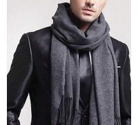 Shein 1 pieza Bufanda de imitación de cachemira, cuello de punto grueso para hombres y mujeres, apropiado para otoño e invierno