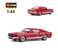 Shein 1 pieza BURAGO Simulación 1:43 Aleación 1967 Mustang GT Coche Retro Modelo de Coche de Juguete para Niños Adorno de Coche con Retroceso Modelo de Coc