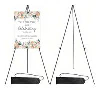 Shein 1 pieza Caballete plegable de 66 pulgadas, caballete para cartel de baby shower - Soporte de exhibición portátil - Soporta hasta 5 libras para banner