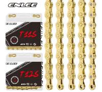 Shein 1 pieza Cadena de bicicleta dorada ENLEE para bicicletas de 6/7/8/9 velocidades, de acero duradero con diseño decorativo de cadena, resistente a la ox