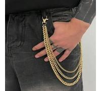 Shein 1 pieza Cadena de pantalón minimalista multicapa, accesorio de estilo callejero hip-hop punk