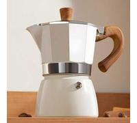 Shein 1 pieza Cafetera Moka de estilo italiano en color blanco, cafetera de espresso. Fácil de limpiar, construcción totalmente metálica, con un estilo mini