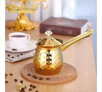 Shein 1 pieza Cafetera turca/griega/árabe, cafetera de acero inoxidable para estufa, cafetera con asa martillada, cafetera con pico, calentador de leche, ja