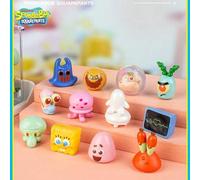 Shein 1 PIEZA Caja ciega con figura oficial de la serie de Bob Esponja, que incluye los personajes de Calamardo Tentáculos y Eugene H. Krabs. Decoraciones