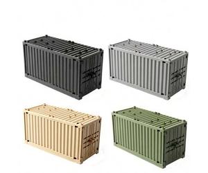Shein 1 PIEZA Caja de almacenamiento de bloques de construcción con modelo de contenedor de la serie militar, juguete de ensamblaje de bloques de construcci