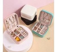 Shein 1 pieza Caja de almacenamiento de joyas para viaje, caja de almacenamiento de joyas simple para viaje y hogar, portátil para pendientes, anillos, puls
