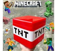 Shein 1 pieza Caja de almacenamiento de Minecraft, caja de regalo de Navidad, estilo pixel, suministros para fiestas de mineros, adecuado para almacenar art