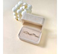 Shein 1 pieza Caja de anillo minimalista, caja de almacenamiento de anillo simple beige para boda, regalo para viajar al sol, regreso a la escuela genial