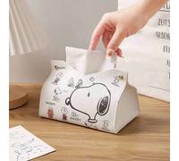 Shein 1 pieza Caja de pañuelos con diseño lindo de Snoopy, soporte para pañuelos para sala de estar y dormitorio del hogar, caja de almacenamiento multifunc