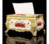 Shein 1 pieza Caja de pañuelos de estilo europeo vintage de plástico, soporte para papel de pañuelos, adecuado para cocina, mesa de comedor, decoración navi