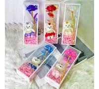 Shein 1 PIEZA Caja de regalo de Navidad con osito de rosa como regalo para novia, estudiantes, San Valentín, maestros, Día de la Madre, cumpleaños, mujer, m