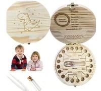 Shein 1 pieza Caja de toallitas para bebé, caja de almacenamiento de madera para toallita de niños, estuche de cuerda umbilical para recoger recuerdos de le