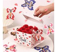 Shein 1 pieza Caja explosiva sorpresa con mariposas voladores, caja de regalo creativa para cumpleaños, graduación, Día de San Valentín