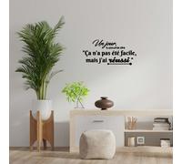 Shein 1 Pieza Calcomanía De Pared Con Cita Inspiradora En Francés ('cela N'a Pas Été Facile Mais Je L'ai Fait')