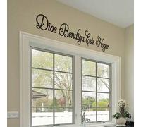 Shein 1 pieza Calcomanía de pared en español "Dios bendiga esta casa", versículo bíblico cristiano "Dios bendiga esta casa", decoración del hogar para la co
