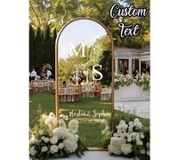 Shein 1 pieza Calcomanía personalizada para espejo de boda, calcomanía de boda creativa personalizada "Bienvenido a nuestra entrada de boda", calcomanía de