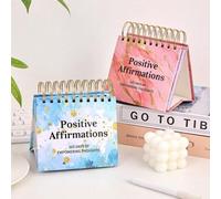 Shein 1 pieza Calendario de escritorio de afirmaciones positivas de 365 días con calendario de escritorio de bobina vertical, con citas inspiradoras y págin