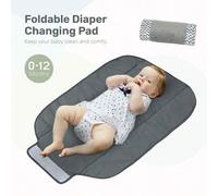 Shein 1 pieza Cambiador de pañales plegable impermeable con base de silicona antideslizante, adecuado para bebés de 0 a 12 meses, material resistente al agu