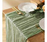 Shein 1 pieza Camino de mesa fruncido en verde, mantel plegable, decoración festiva para cumpleaños, decoración para bodas, decoración del hogar para dÃ