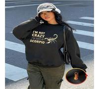 Shein 1 pieza Camiseta casual de mujer de manga corta 100% algodón con estampado gráfico "No estoy loca, soy una Escorpio"