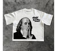 Shein 1 pieza Camiseta de manga corta con estampado "Collage Divertido" de Franklin, de estilo casual de streetwear, adecuada para primavera/verano