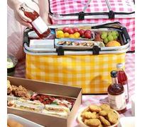 Shein 1 pieza Canasta de refrigerador de picnic plegable - Aislamiento impermeable universal con estructura de marco de acero, portátil para actividades al