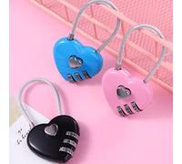 Shein 1 pieza Candado con combinación con forma de corazón, material de aleación de zinc, candado de pareja con contraseña, adecuado para bolsa de gimnasio,