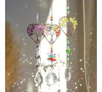 Shein 1 pieza Captasol de cristal para ventanas, Árbol de la vida con colgante de prismas para decoración de coche, decoración de Feng Shui de chakra para e