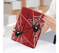 Shein 1 pieza Carcasa protectora para tableta con diseño de araña en forma de corazón y telaraña sobre fondo rojo, compatible con iPad 10.2", iPad Pro 1